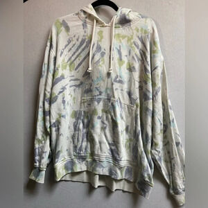 Zara Abstract Printed Cotton Pullover Hoodie Sz L